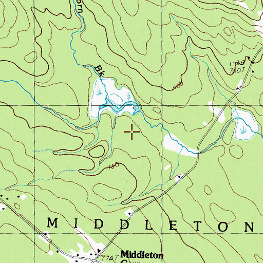 Topographic Map of Horn Brook, NH