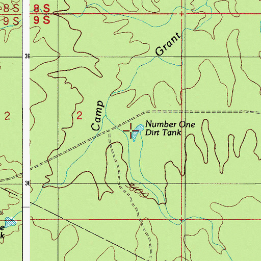 Topographic Map of Number One Dirt Tank, AZ