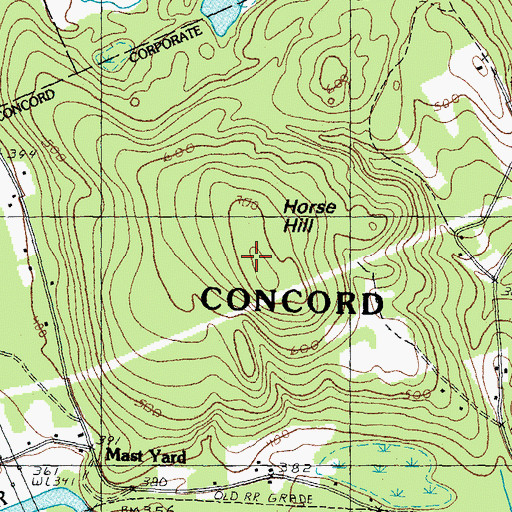 Topographic Map of Horse Hill, NH