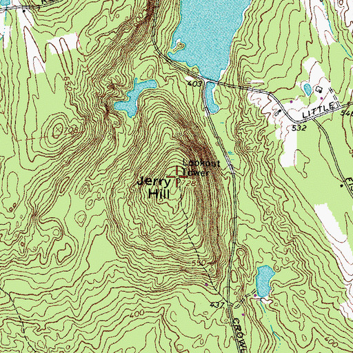 Topographic Map of Jerry Hill, NH
