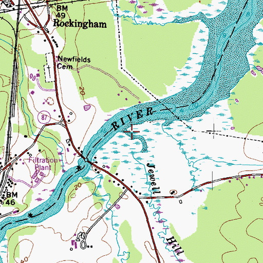 Topographic Map of Jewell Hill Brook, NH