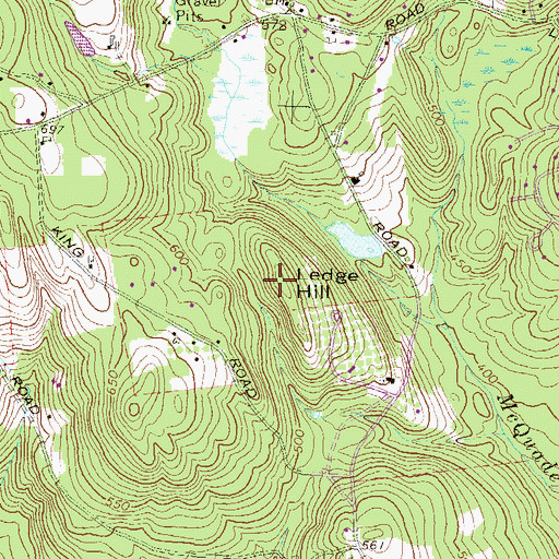 Topographic Map of Ledge Hill, NH