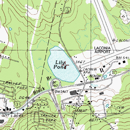 Topographic Map of Lily Pond, NH