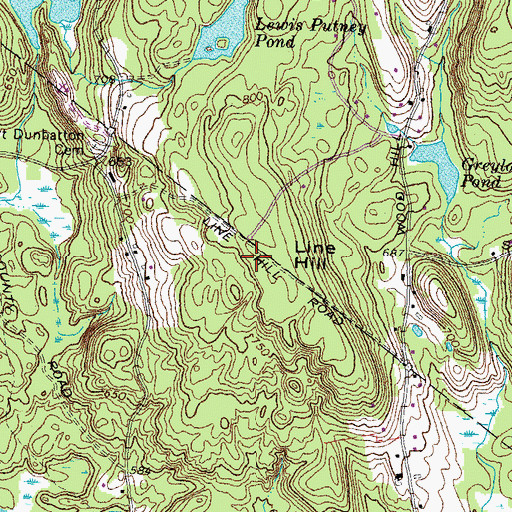 Topographic Map of Line Hill, NH