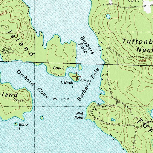 Topographic Map of Little Birch Island, NH