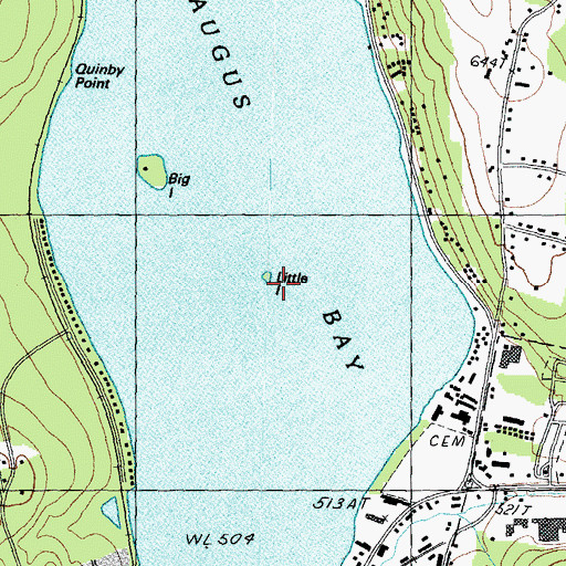 Topographic Map of Little Island, NH