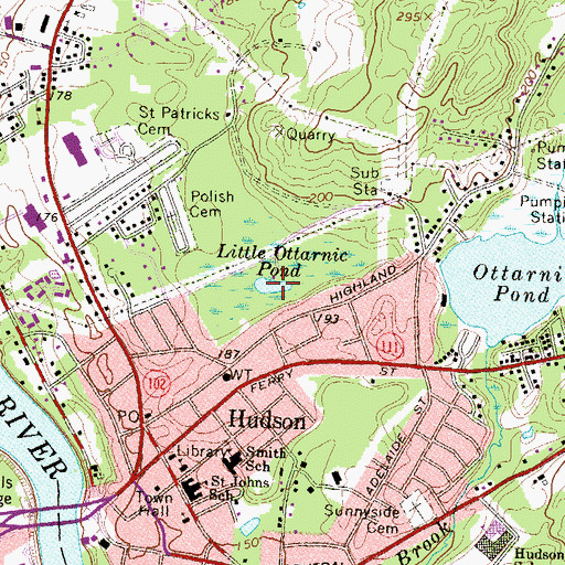 Topographic Map of Little Ottarnic Pond, NH