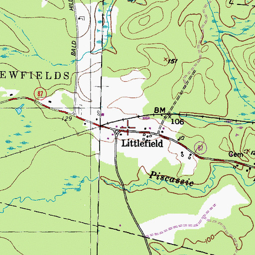 Topographic Map of Littlefield, NH