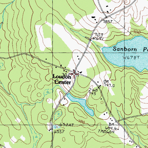 Topographic Map of Loudon Center, NH