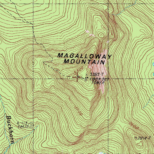 Topographic Map of Magalloway Mountain, NH