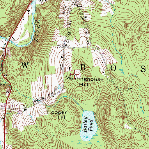 Topographic Map of Meetinghouse Hill, NH