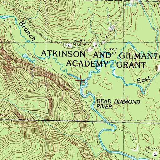 Topographic Map of Middle Branch Dead Diamond River, NH