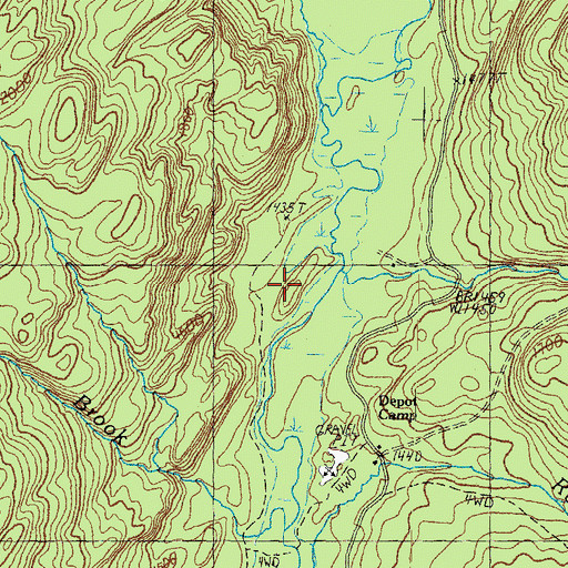 Topographic Map of Middle Branch Indian Stream, NH