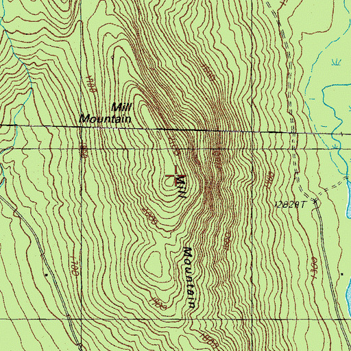 Topographic Map of Mill Mountain, NH