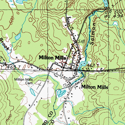 Topographic Map of Milton Mills, NH