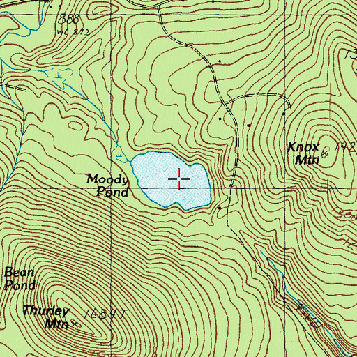 Topographic Map of Moody Pond, NH
