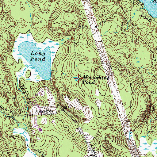 Topographic Map of Moonshine Pond, NH