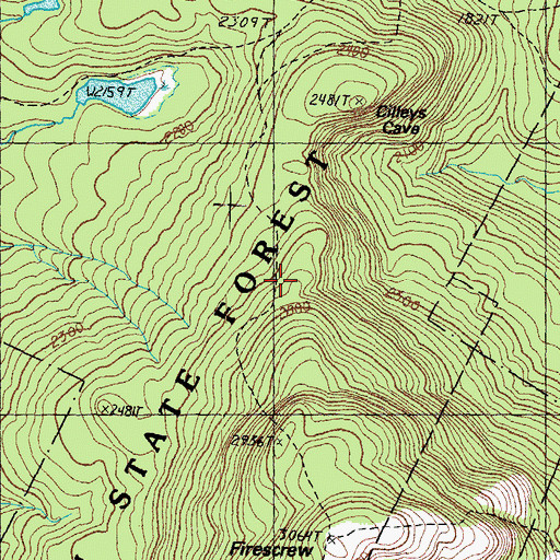 Topographic Map of Mowglis Trail, NH