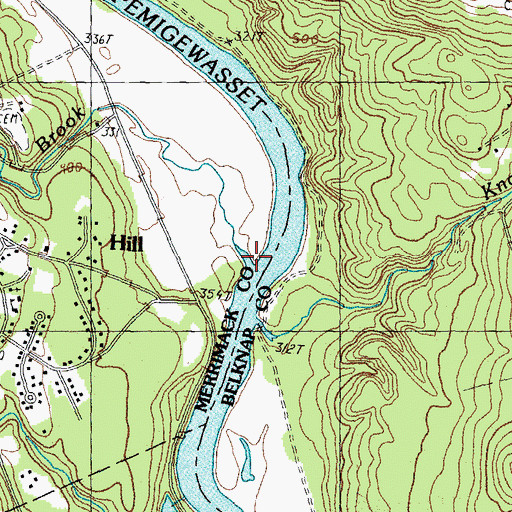 Topographic Map of Needle Shop Brook, NH