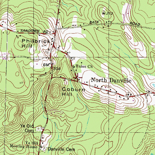 Topographic Map of North Danville, NH