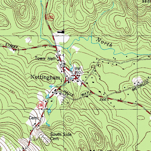 Topographic Map of Nottingham, NH