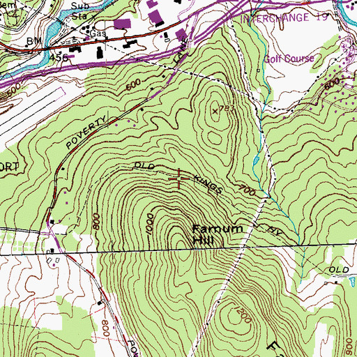 Topographic Map of Old Kings Highway, NH