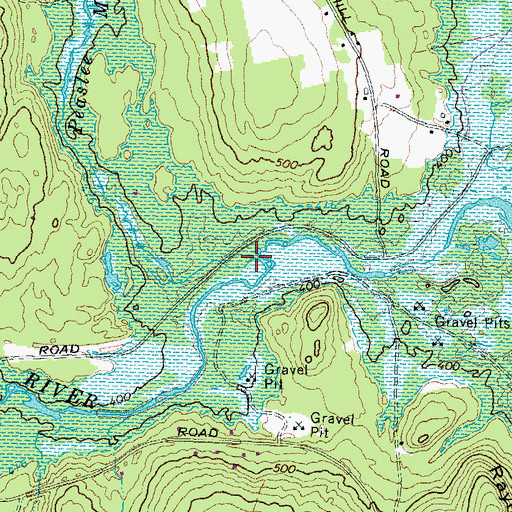 Topographic Map of Peaslee Meadow Brook, NH