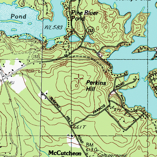 Topographic Map of Perkins Hill, NH