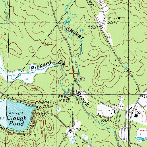 Topographic Map of Pickard Brook, NH