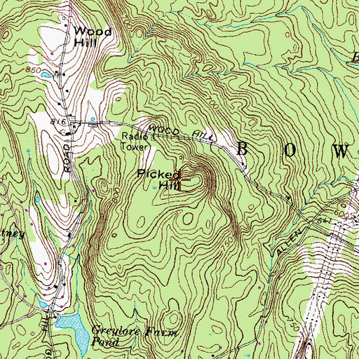 Topographic Map of Picked Hill, NH