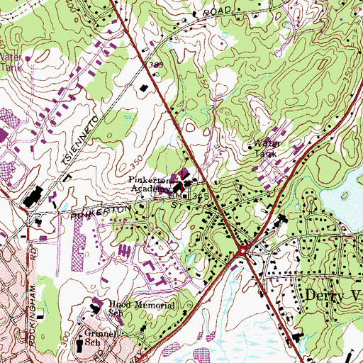 Topographic Map of Pinkerton Academy, NH