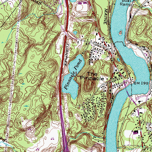 Topographic Map of Pinnacle Pond, NH