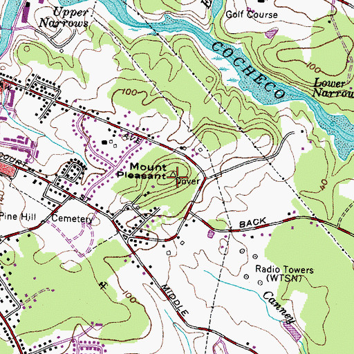 Topographic Map of Mount Pleasant, NH