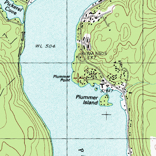Topographic Map of Plummer Point, NH