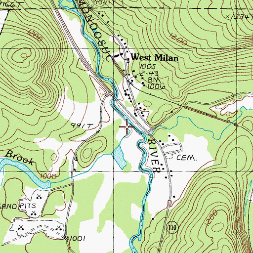 Topographic Map of Pond Brook, NH