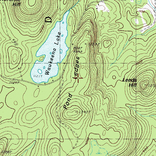 Topographic Map of Pond Ledges, NH