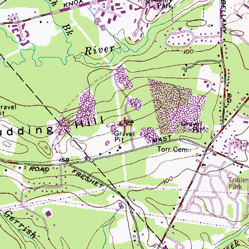 Topographic Map of Pudding Hill, NH