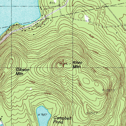Topographic Map of Riley Mountain, NH