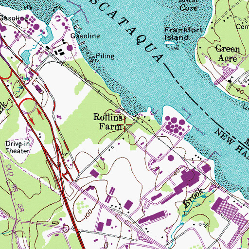 Topographic Map of Rollins Farm, NH