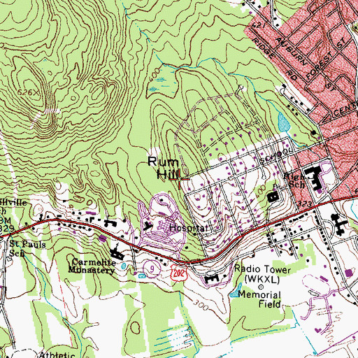 Topographic Map of Rum Hill, NH