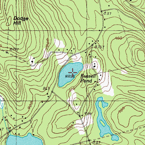 Topographic Map of Russell Pond, NH