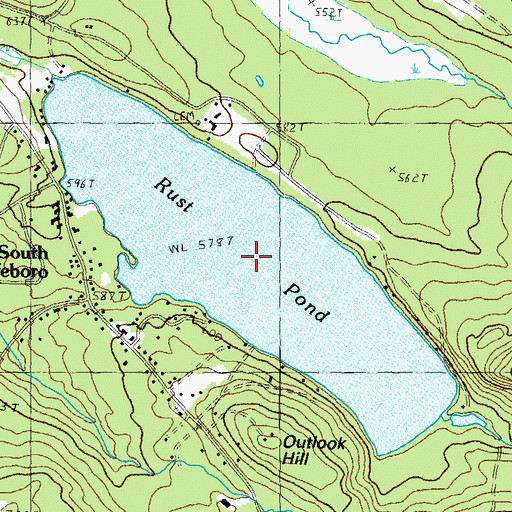 Topographic Map of Rust Pond, NH