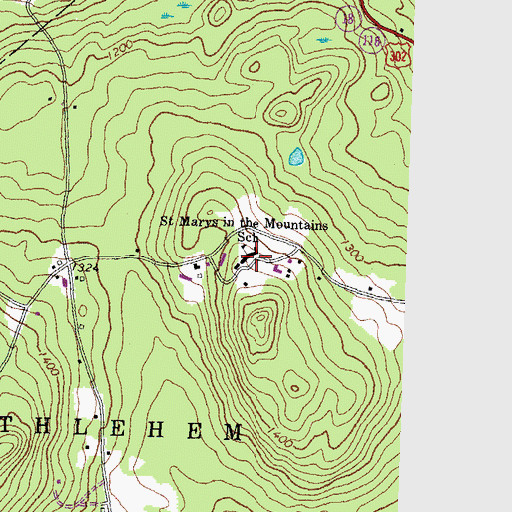 Topographic Map of White Mountain School, NH