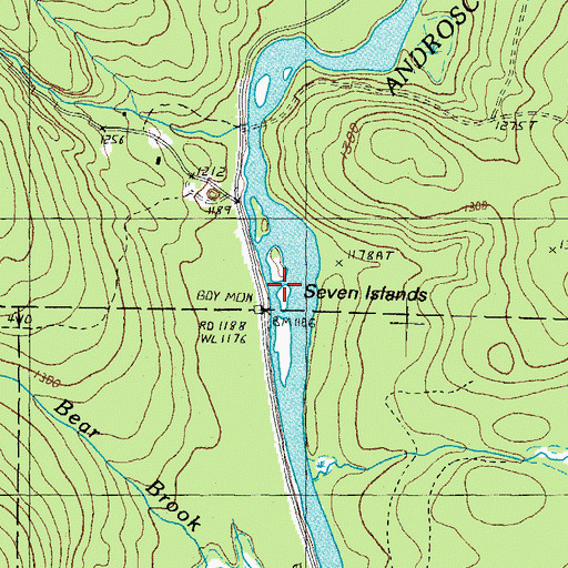 Topographic Map of Seven Islands, NH