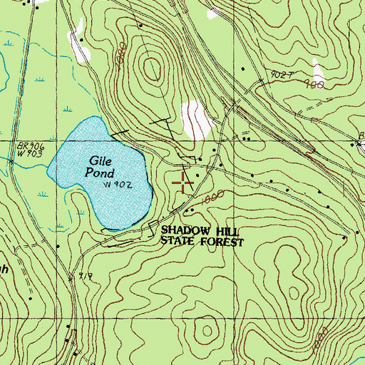 Topographic Map of Shadow Hill State Forest, NH