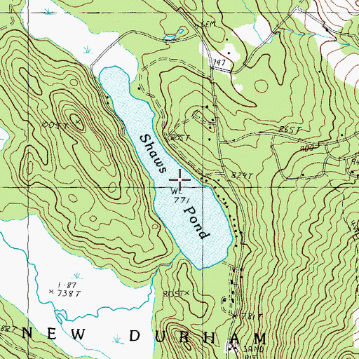 Topographic Map of Shaws Pond, NH
