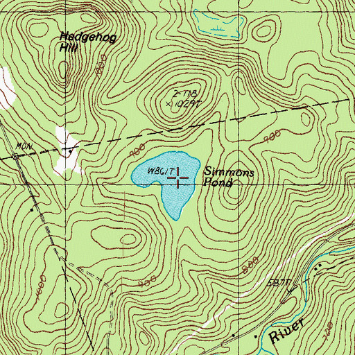 Topographic Map of Simmons Pond, NH