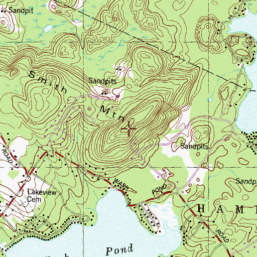 Topographic Map of Smith Mountain, NH