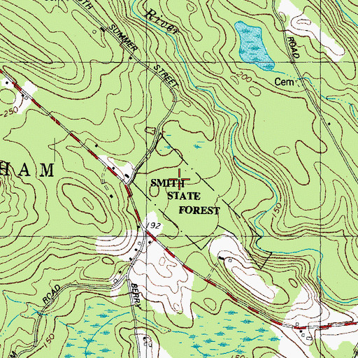 Topographic Map of Smith State Forest, NH