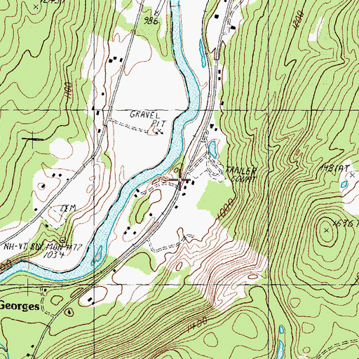 Topographic Map of South Columbia School, NH